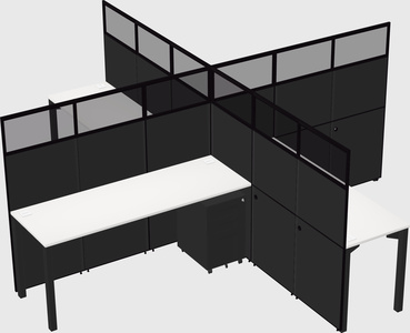 Quad office cubicles
