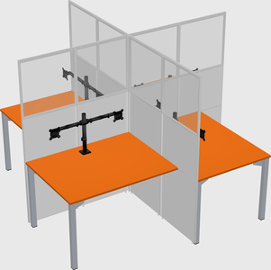 Quad office cubicles