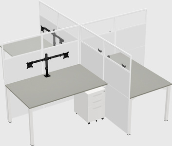 Quad office cubicles