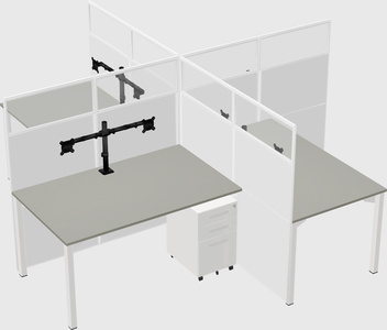 Quad office cubicles