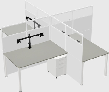 Quad office cubicles