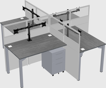 Quad office cubicles