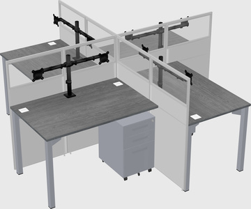 Quad office cubicles