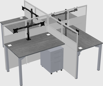 Quad office cubicles