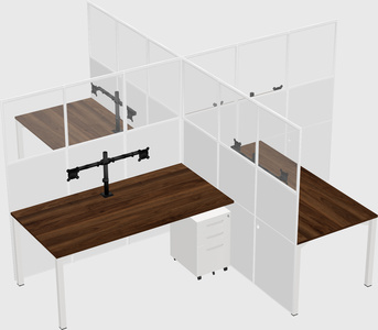 Quad office cubicles