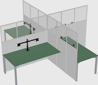 Quad office cubicles