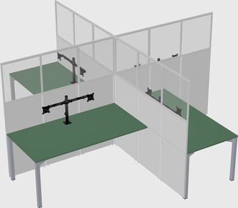 Quad office cubicles