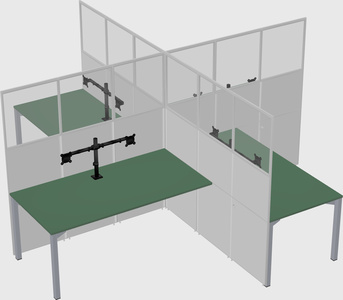 Quad office cubicles
