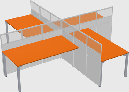 Quad office cubicles