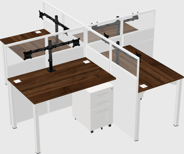 Quad office cubicles