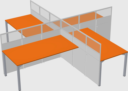 Quad office cubicles