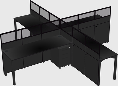 Quad office cubicles