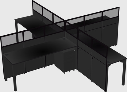 Quad office cubicles