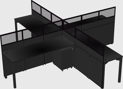Quad office cubicles