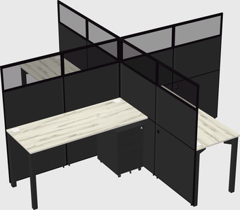 Quad office cubicles