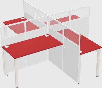 Quad office cubicles