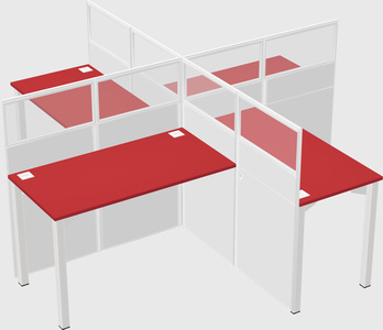 Quad office cubicles