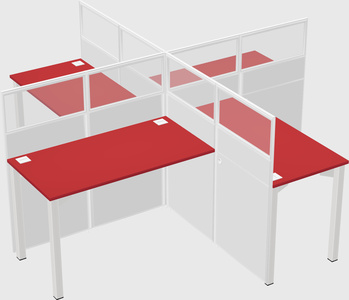 Quad office cubicles
