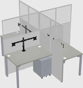 Quad office cubicles