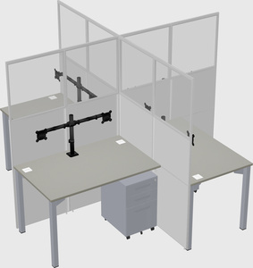 Quad office cubicles