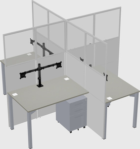 Quad office cubicles
