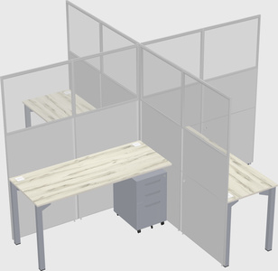 Quad office cubicles