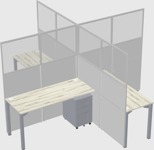 Quad office cubicles