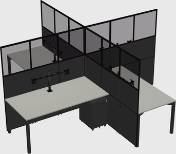 Quad office cubicles