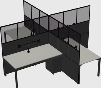 Quad office cubicles