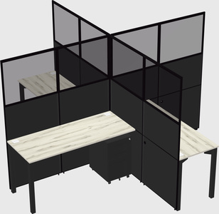 Quad office cubicles