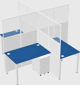 Quad office cubicles