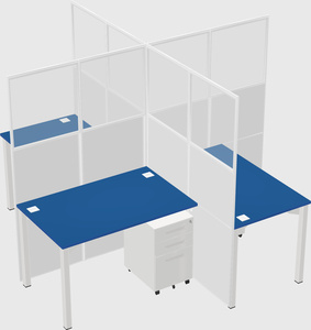 Quad office cubicles