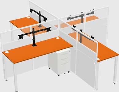 Quad office cubicles