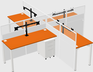 Quad office cubicles