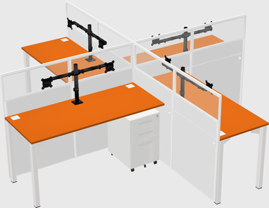 Quad office cubicles