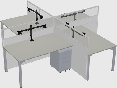 Quad office cubicles