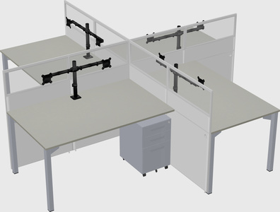 Quad office cubicles