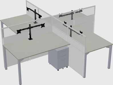Quad office cubicles
