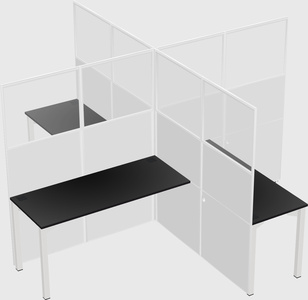 Quad office cubicles