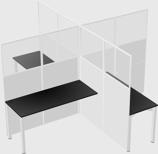 Quad office cubicles