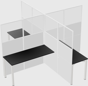 Quad office cubicles
