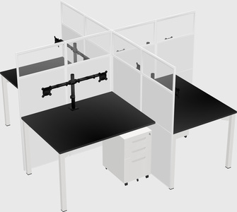 Quad office cubicles