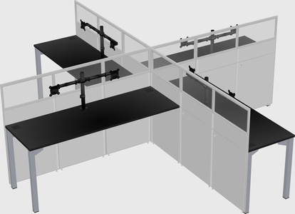 Quad office cubicles