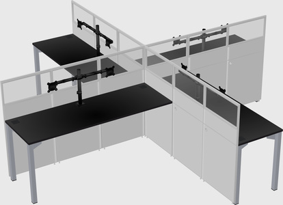 Quad office cubicles