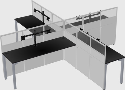 Quad office cubicles