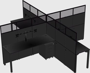 Quad office cubicles