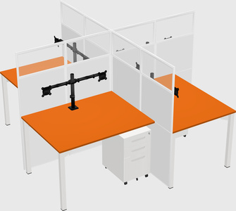 Quad office cubicles