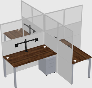 Quad office cubicles