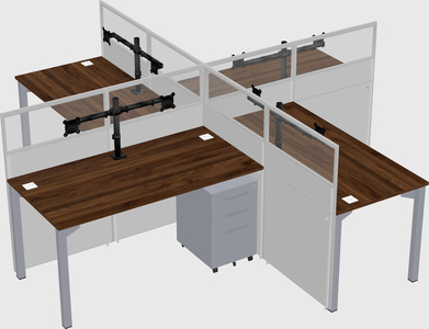 Quad office cubicles