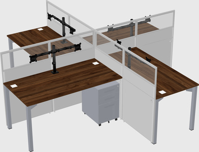 Quad office cubicles